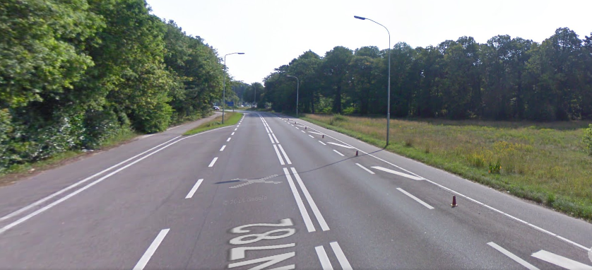 80-km weg N782 met onbeschermde fietsstroken tussen Kievitsdel-Doorwerth en Bennekomseweg-Heelsum